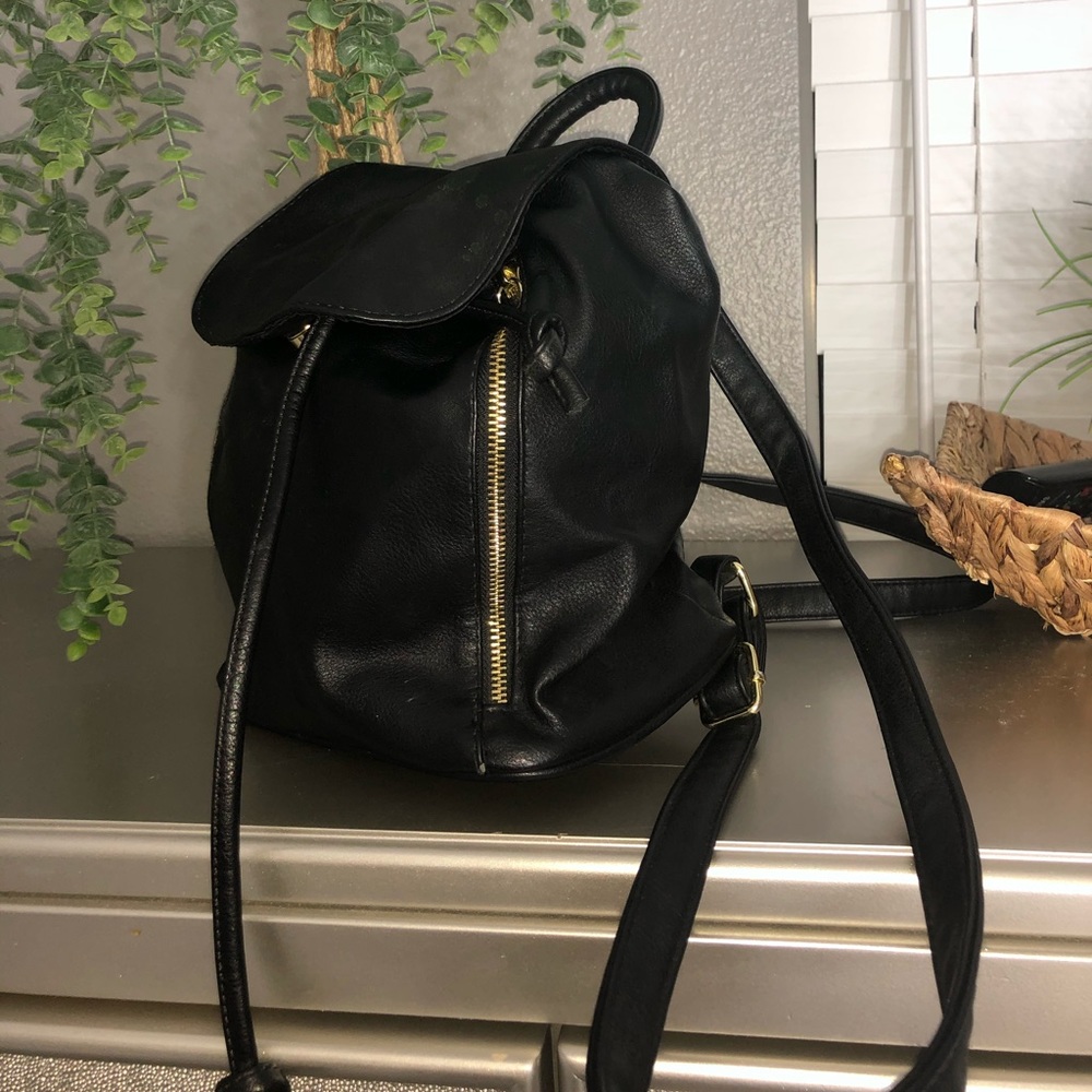 Black mini backpack